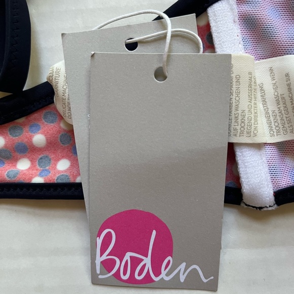 Boden Bikini Swimsuit Top 36B Red Polka Dot Halter Twist Front New - Picture 7 of 8